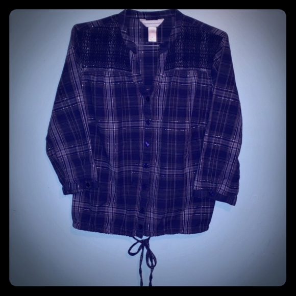 Plaid Smock Top - Picture 1 of 6